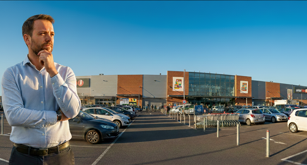 Décideur devant son magasin de grande distribution
